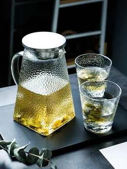 

Creative hammer mesh pattern glass kettle heat-resistant and cold-resistant cold kettle thickened heat-resistant teapot juice be