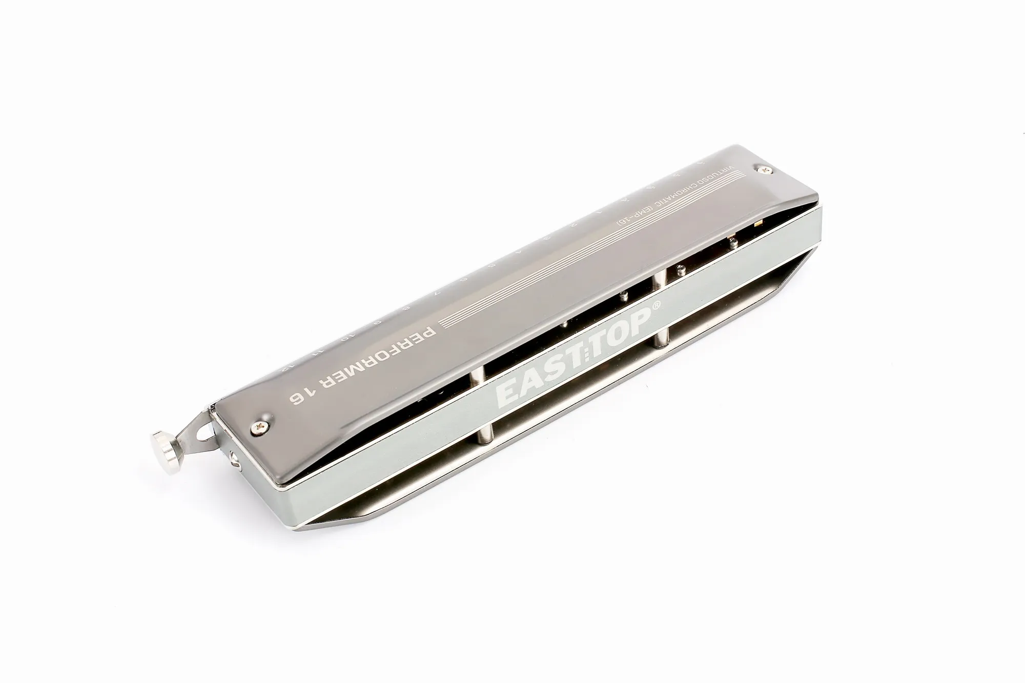 East top Chromatic Aluminum Comb Harmonica 16hole 64tone Mouth Organ Professional Harmonica For Player Gift