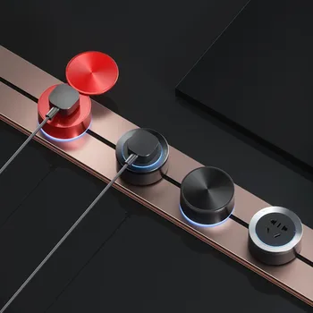 

CN LED Plug Electrical Socket Outlet Moverable Adapter for 75cm Wall Mounted Power Track Black Silver Gray Champagne Q