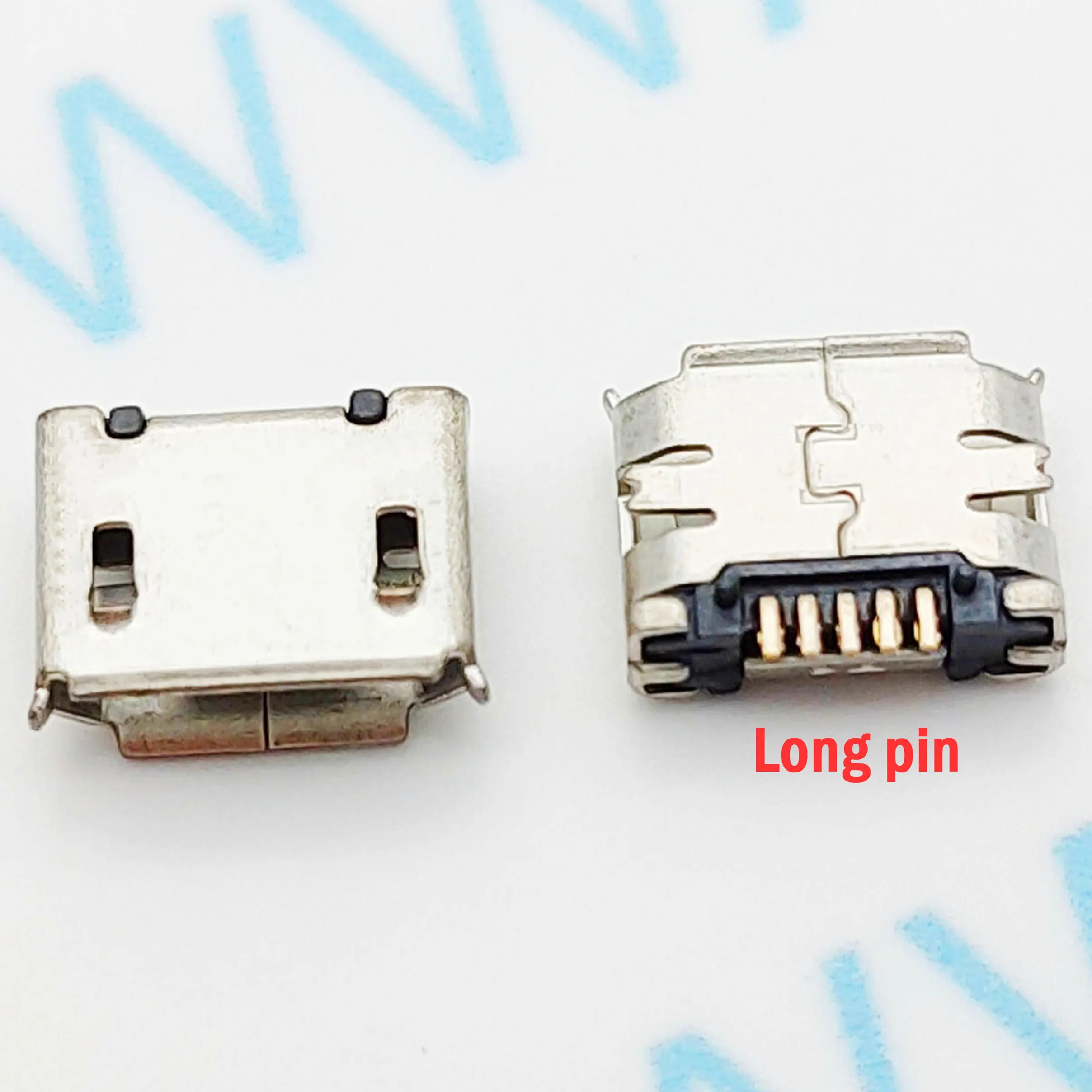 10 шт. Micro USB разъем 5 Булавки SMD Булавки длинные иглы 5 Булавки SMD Медь основа порт данных зарядки мини-разъем USB Бесплатная доставка
