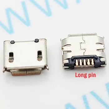 

10pcs micro USB socket 5pin SMD Pin Long needle 5pin SMD Copper shell Data port Charging port Mini usb connector Free shipping