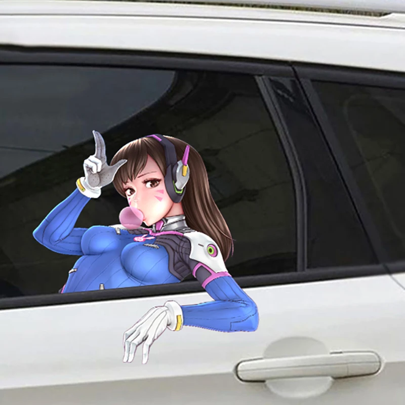 Наклейки виниловые водонепроницаемые для автомобилей Overwatch D.Va 26x23 2 см 1 шт. |
