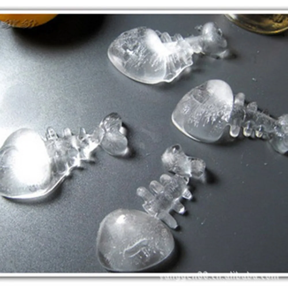 Hot Sale Creative Silicone Fish Bones Ice Mold Chocolate Mold Household Summer Ice Lattice Grid Creative Silicone Ice Cube Tray