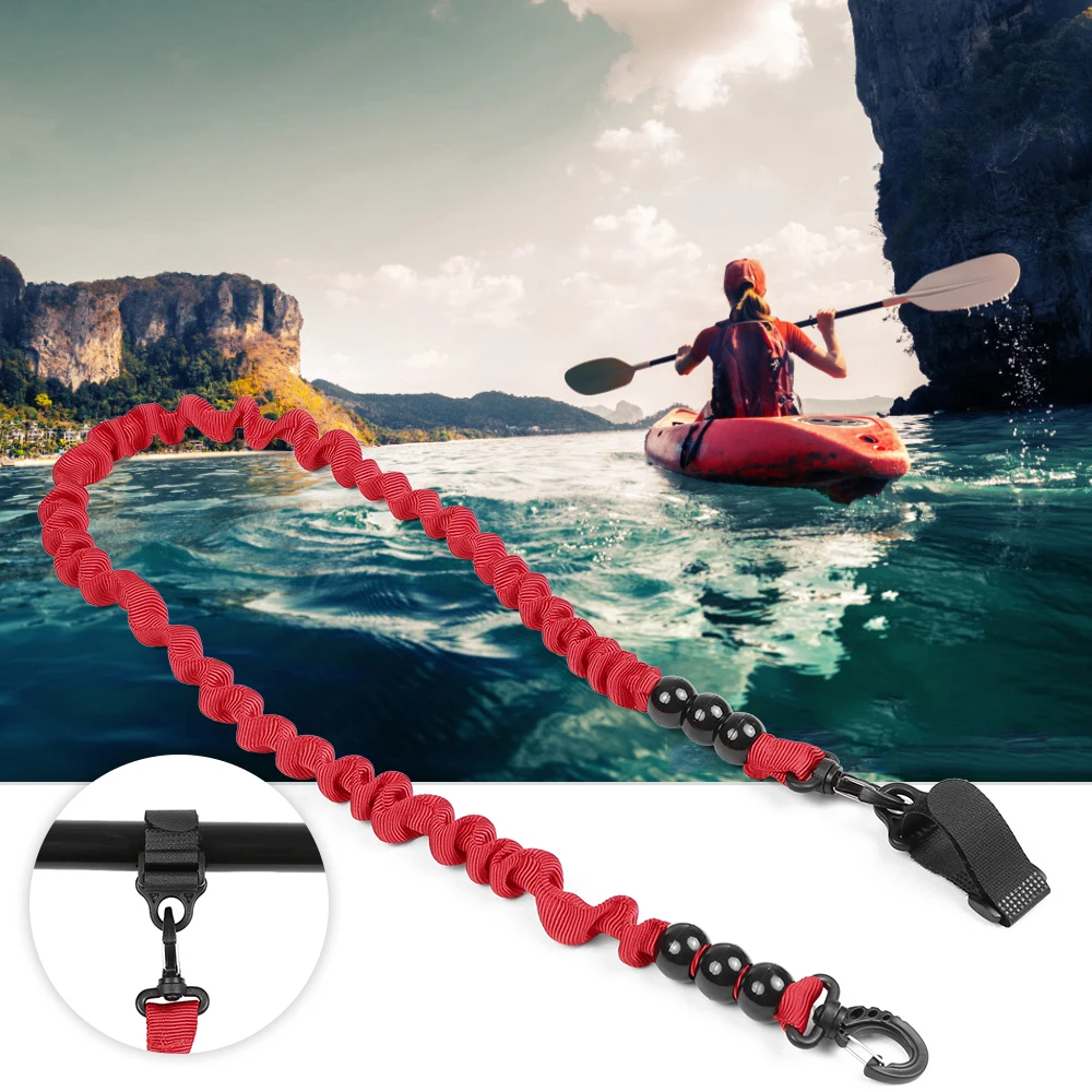 VNVM Kayak Paddle Leash 2 Pack Safety Tool Lanyard Kayak Accessories Stretchable Coiled Rod for Kayak and SUP Paddles 
