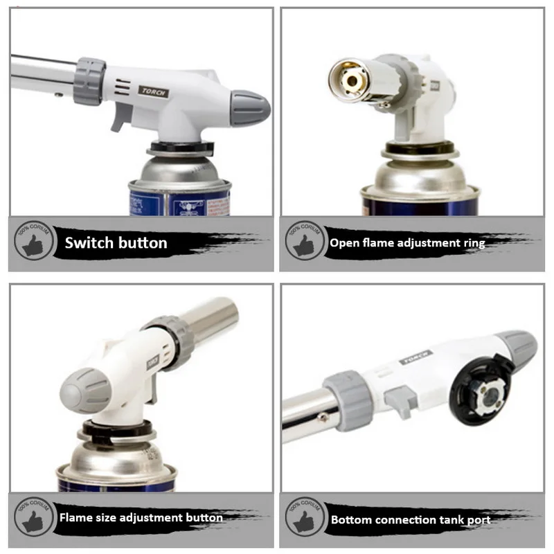 Gas Welding Torch Flamethrower Butane Burner Automatic Ignition Baking Welding BBQ Camping Outdoor Hiking Fire Flame Gun