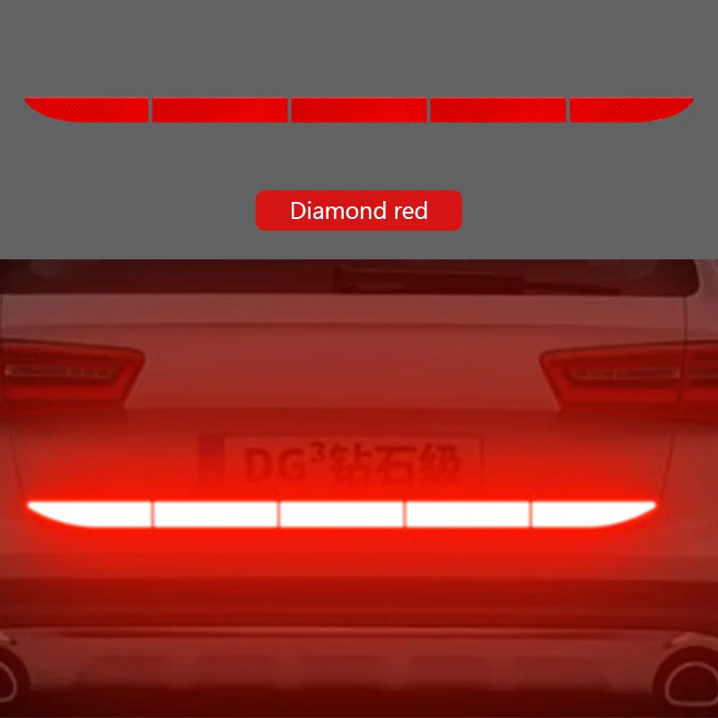 Diamond Red Нано Светоотражающая наклейка для автомобиля Предупреждение льная лента бесследная Защитная Наклейка для автомобиля предупреждающая на кузов багажника внешние автомобильные аксессуары - Название цвета: Diamond Red