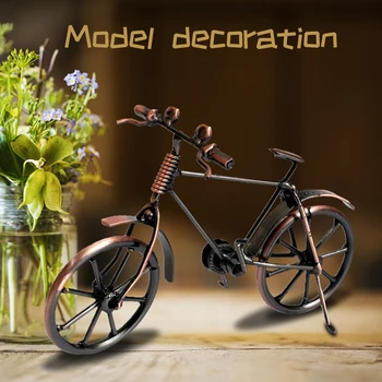 

Display Office Bicycle Model Simulation Gift Ornament Retro Style Home Decor Collection Mini Iron Art Diecast Toys Desktop Kids