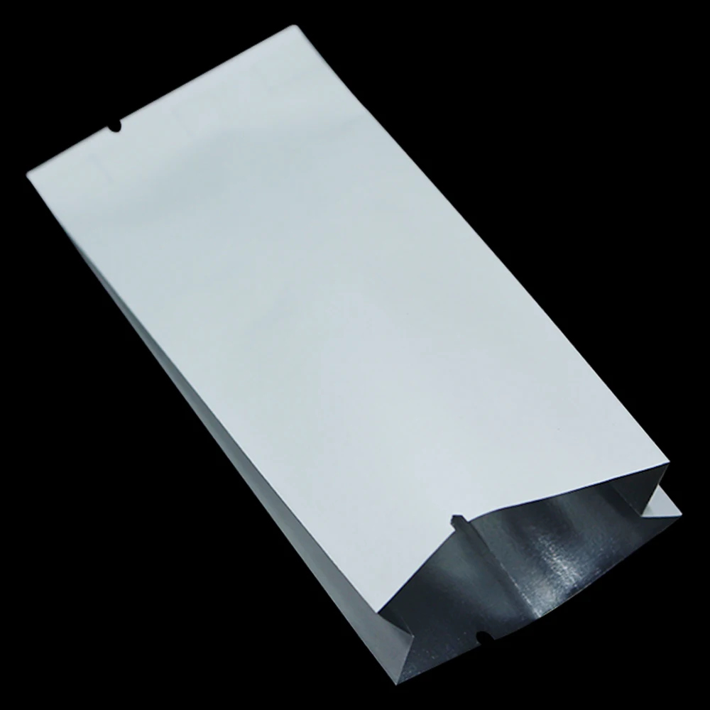 

DHL White Open Top Kraft Paper Aluminum Foil Organ Storage Bags Tea Sugar Food Packaging Paper Mylar Side Gusset Bag 1000Pcs/Lot