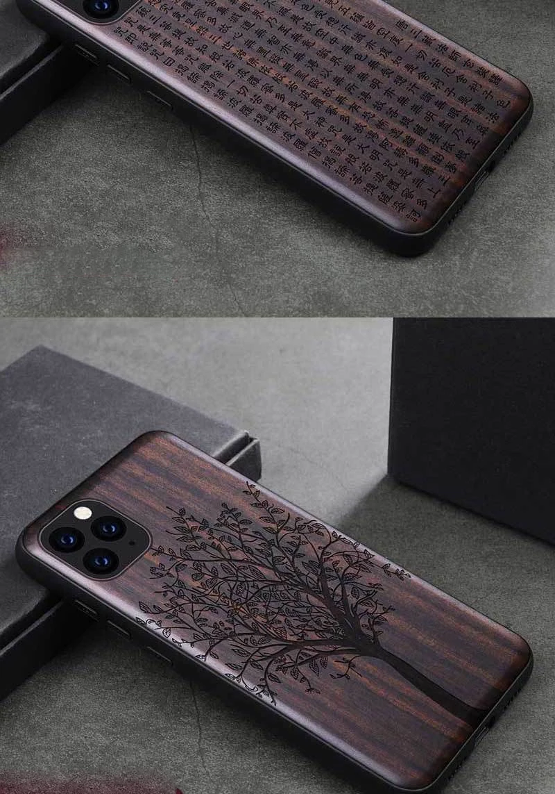 Чехол из сандалового дерева для iPhone 11 Pro Max 11Pro XS Max XR X 7 8 Plus 6 6S+ чехол 3D рельефный узор Деревянный Твердый чехол Funda