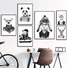 Panda Deer Sea Lion Bear Black White Wall Art Canvas Painting Nordic Posters And Prints Wall Pictures For Living Room Home Decor Panda Deer Sea Lion Bear Black White Wall Art Canvas Painting Nordic Posters And Prints Wall Pictures For Living Room Home Decor