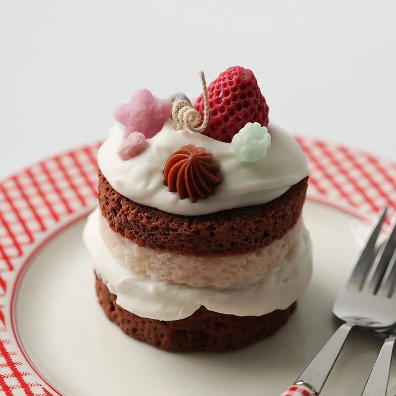 Creative Simulation Fluffy Cake Pastry Dessert Bread Silicone Mold Baking Mousse Chocolate Aroma Candle Mold