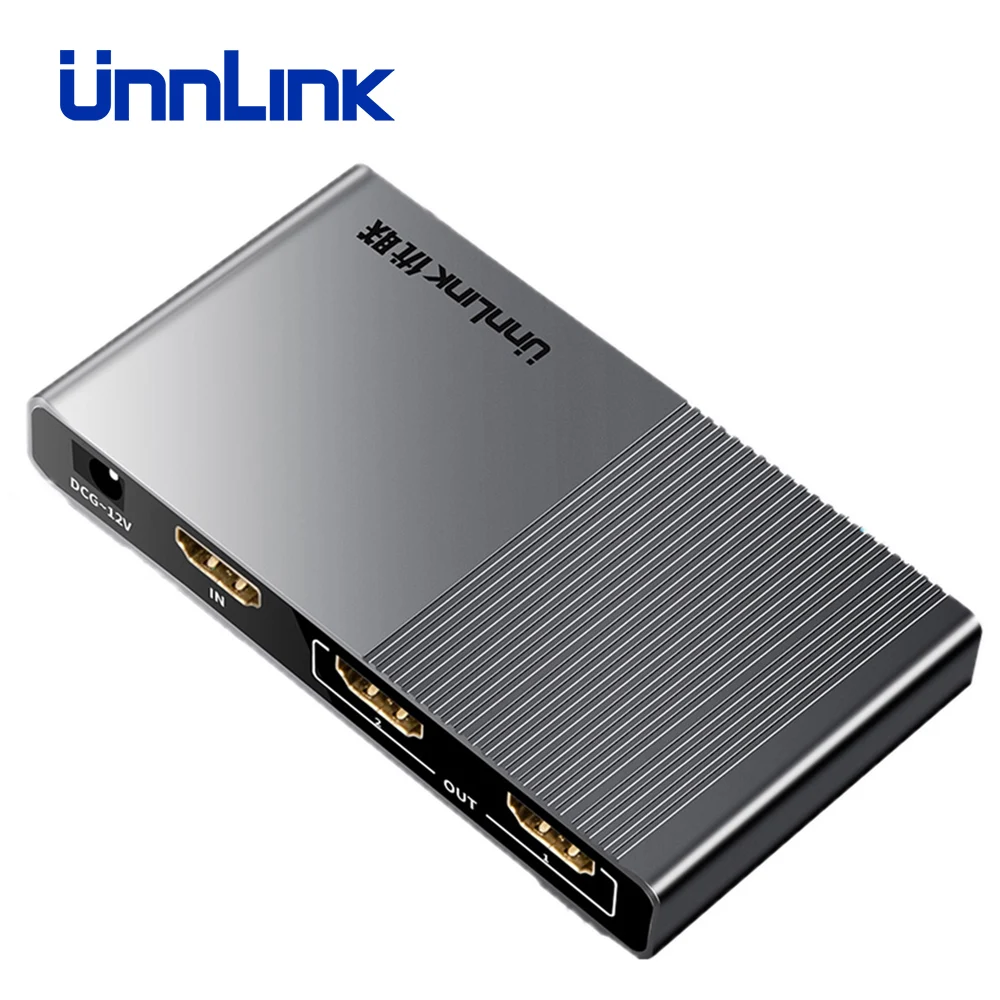 Unnlink HDMI разветвитель 1X2 HDMI2.0 UHD4K@ 60 Гц 4:4:4 18 Гбит/с HDR HDCP 2,2 3D для Светодиодный Smart tv MI tv Box ps4 переключатель xbox проектор