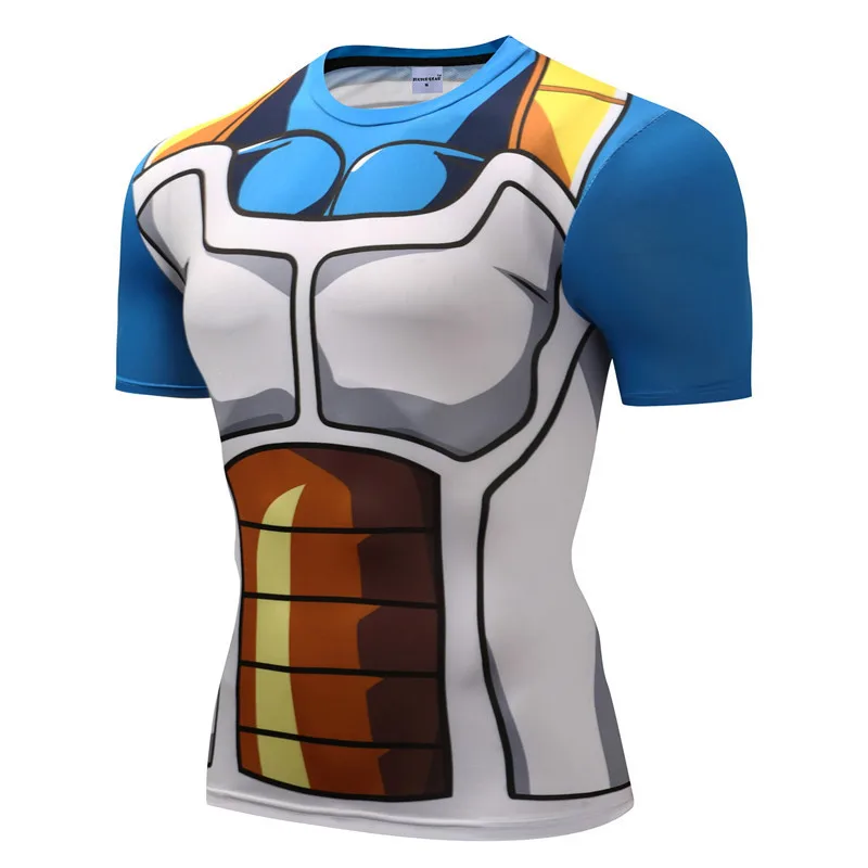 Компрессионная футболка для мужчин с 3D принтом Dragon Ball Z футболки Рашгард Вегета ГОКу футболка Веселая футболки Аниме трикотажные футболки