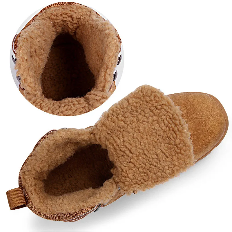 OUDINIAO Snow Winter Boots Men Casual Footwear Plush Fur Warm Mens Boots Winter Shoes Men Ankle Boots For Men Large Size