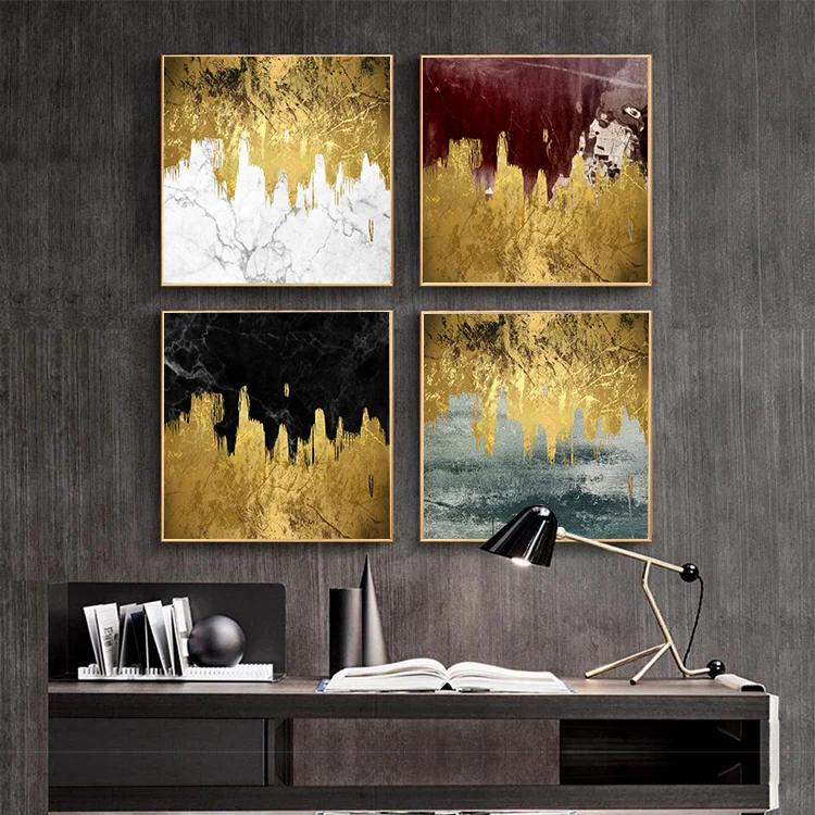 

Abstract Golden Coins Marble Canvas Art Paintings Prints and Posters Cuadros Decoracion Salon Fashion Wall Art Home Decoration