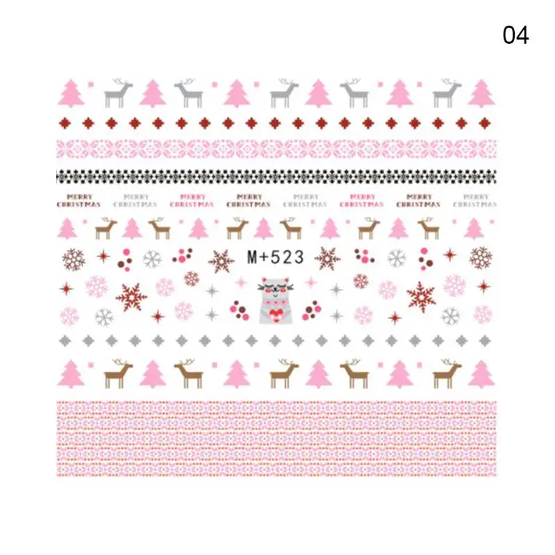 Pattern-04 1 шт. Рождество Хэллоуин дизайн ногтей Водные Наклейки Красочные смешанные узорами, дизайн ногтей переводные наклейки для ногтей украшения «сделай сам» - Цвет: Pattern-04