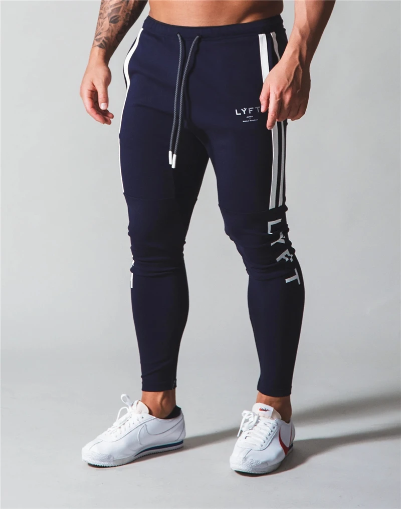 Side Stripe JP&UK New Autumn Men Gym Training Jogging Pants Men Joggers Slim Fit Sweatpants Cotton Running Sport Pants