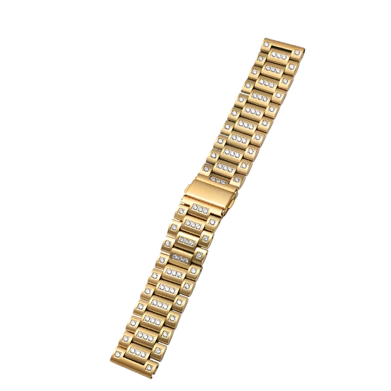 22mm Shiny Diamond Butterfly buckle Stainless Steel Replacement Bracelet Strap for Samsung Gear S3 Frontier / Classic Watch Band