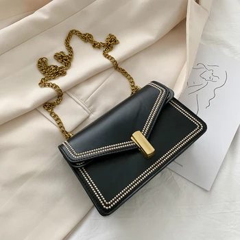 

Fashion Lattice Pattern Crossbody Bag Women Retro PU Leather Satchel Casual Chain Female Travel Small Square Shoulder Handbag