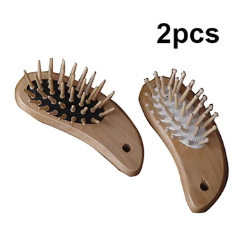 

2pcs Wood Comb Professional Healthy Care Paddle Cushion Hair Loss Massage Brush Hairbrush Comb Scalp Hair Care Healthy