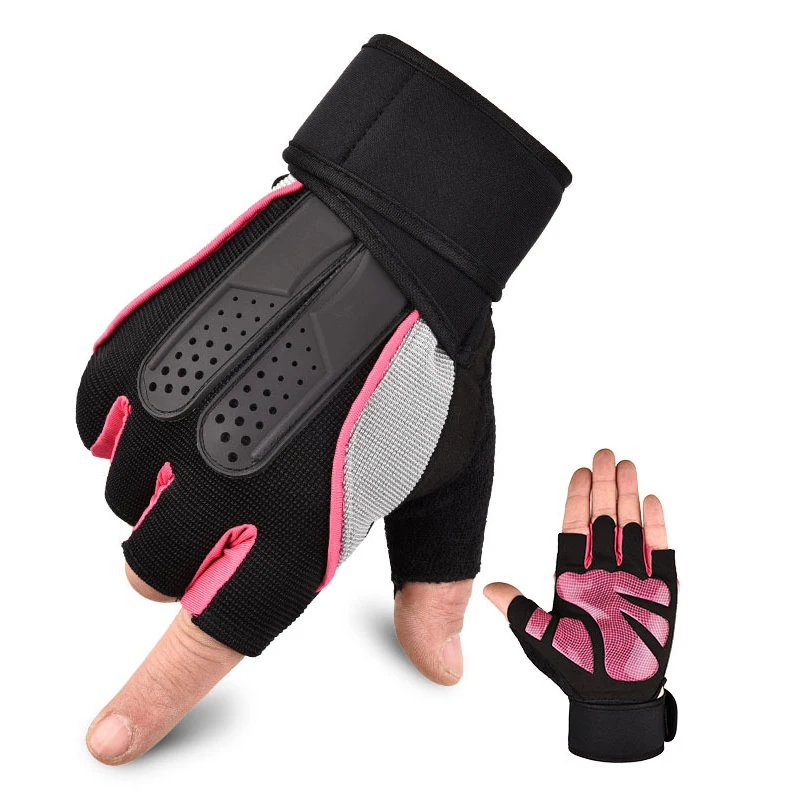 Fitness Heavyweight Training Half Finger Gloves Non-Slip Breathable Extended GYM Support Bodybuilding Weightlifting Sport M L XL