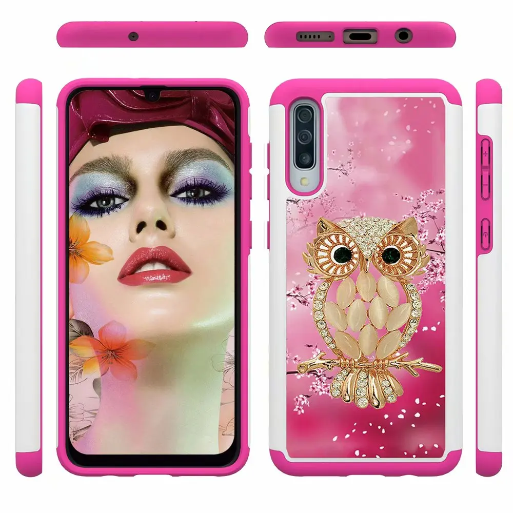 Samsung Galaxy A20 A30 A50 A30S A50S A520 A5 силикон и PC 2 в 1 сверхпрочный противоударный защитный противоударный чехол для телефона - Цвет: owl