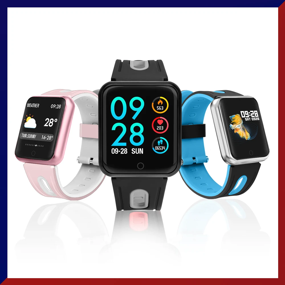 Сенсорный экран relogios smartwatch сердечного ритма кровяное давление Монитор кислорода