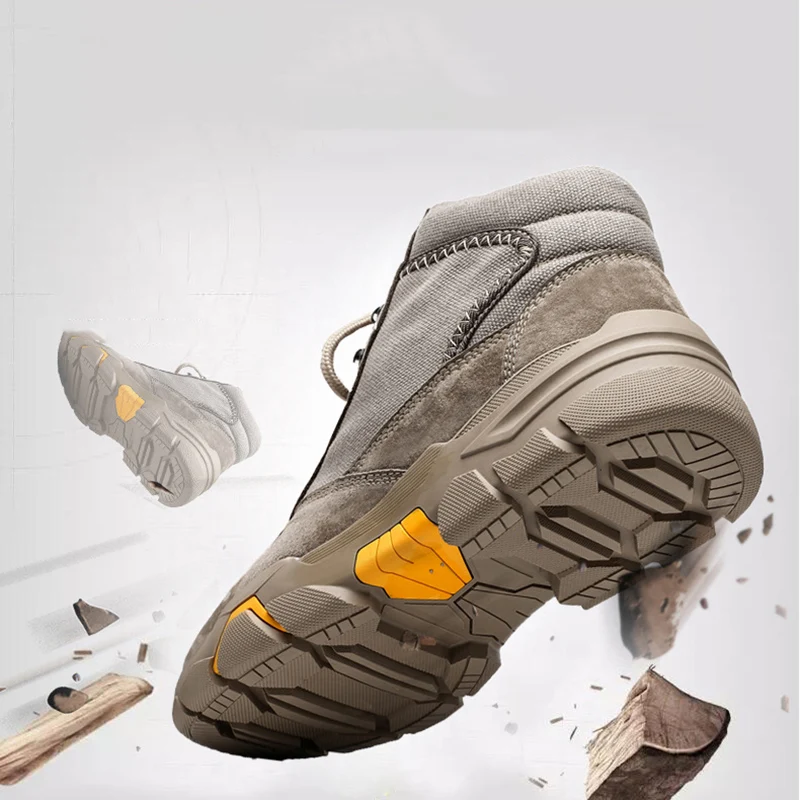 Merkmak/осенне-зимние мужские ботинки модные рабочие ботинки на шнуровке в стиле ретро теплые Нескользящие зимние ботинки Большие размеры 39-48, Мужская зимняя обувь