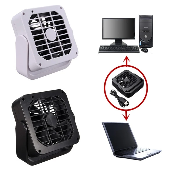 Portable 5V Power Supply Super Mute USB Desk Fan Cooler Cooling Universal For PC Computer Desktop Laptop Notebook-Black