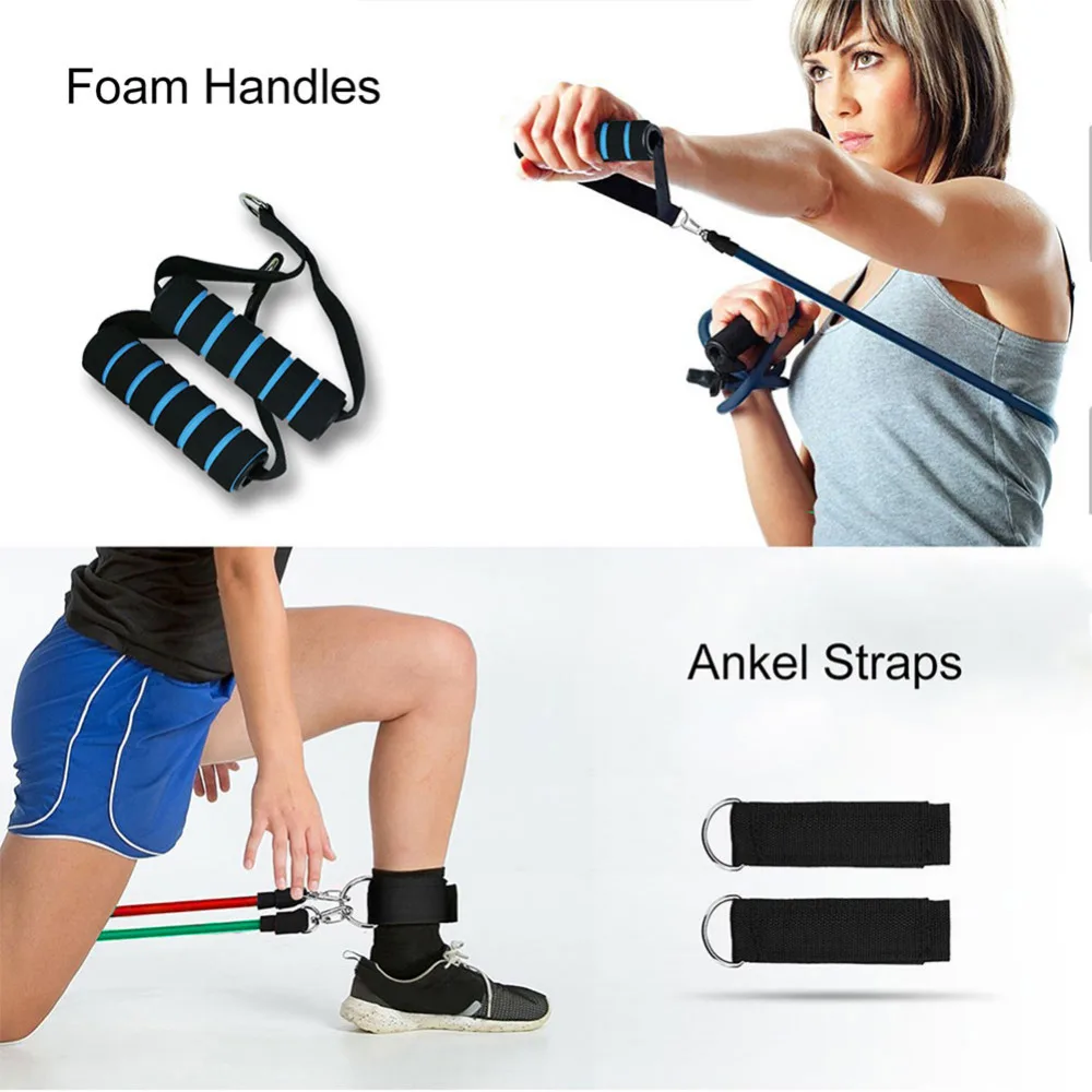 In Stock Resistance Bands Set (11pcs) for Physical Therapy, Resistance Training, Home Workouts,Yoga-Best Gift Dropshipping CSV