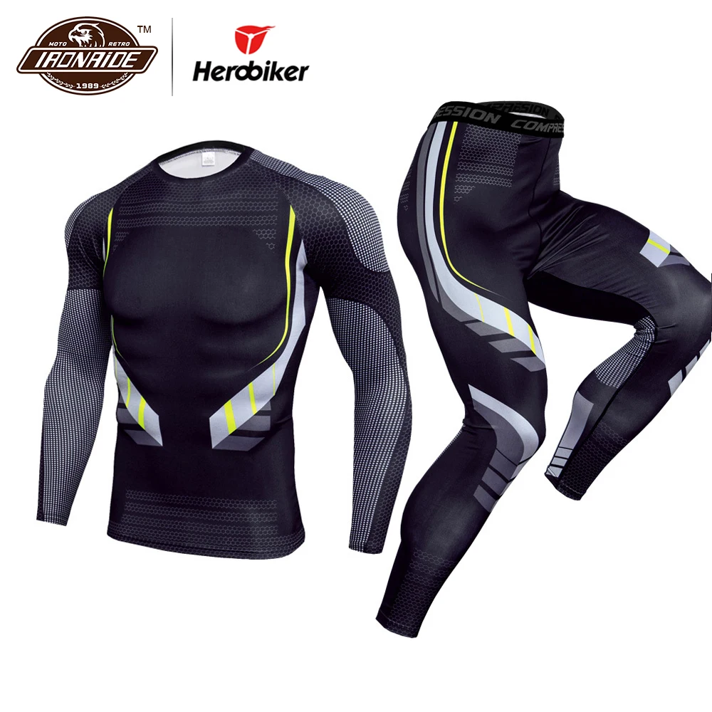 

HEROBIKER Men Motorcycle Jacket +Pants Quick Dry Sport Suit Running Chaqueta Moto Breathable Racing Riding Jacket For Summer