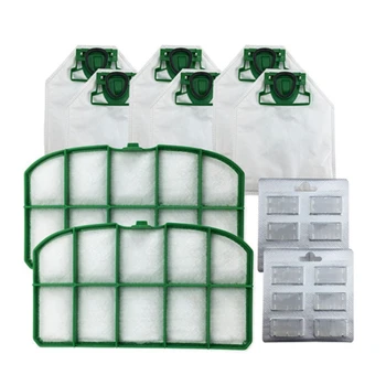 

6Pcs Dust Bag + 2Pcs Hepa Filters + 2Pcs Fragrance Blocks for Vorwerk VK200 Vacuum Cleaner Replacement Accessories