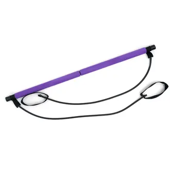 

Portable 2 Foot Loops Lightweight Trainer Pilates Bar Stick with Resistance Band for Gym Home Fitness Sports Body Workout