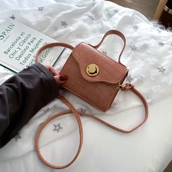 

Stone Pattern Super Mini PU Leather Tote Bags For Women 2020 Summer Shoulder Messenger Handbags Female Cross Body Bag