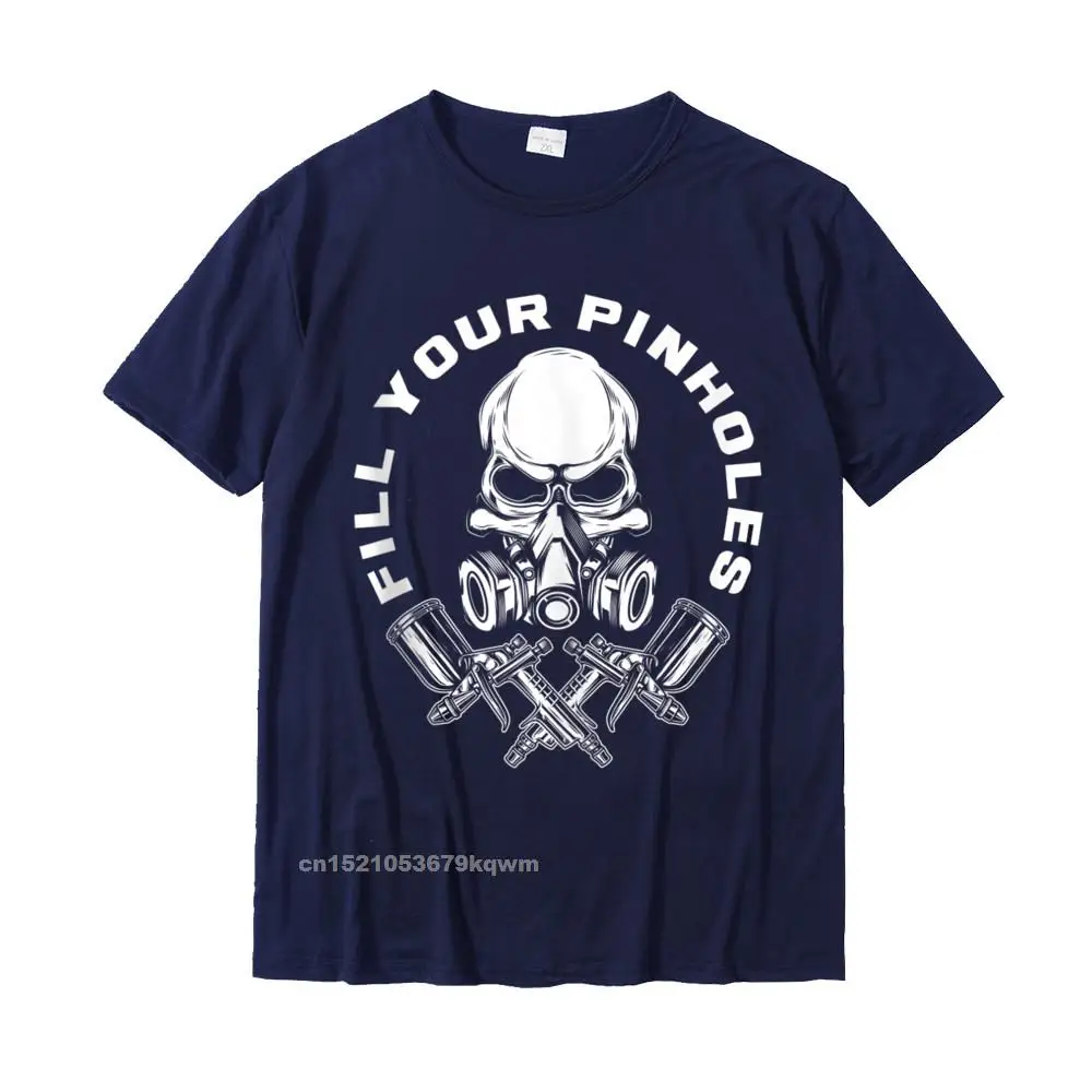 2021 Newest Europe Printing T Shirts Round Collar Cotton Fabric Men Tops & Tees Short Sleeve Summer/Fall Printing T-Shirt Fill Your Pinholes Skull Funny Automotive Car Painter Tank Top__3133 navy
