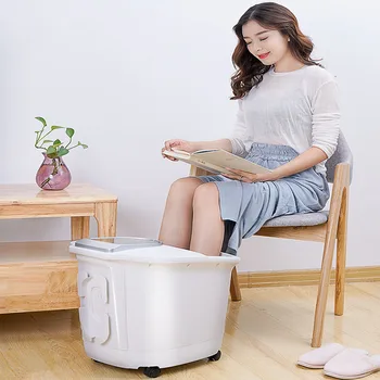 

Big White Bubble Foot Barrel Bath Automatic Electric Massage Heating Thermostat with the Same Artifact