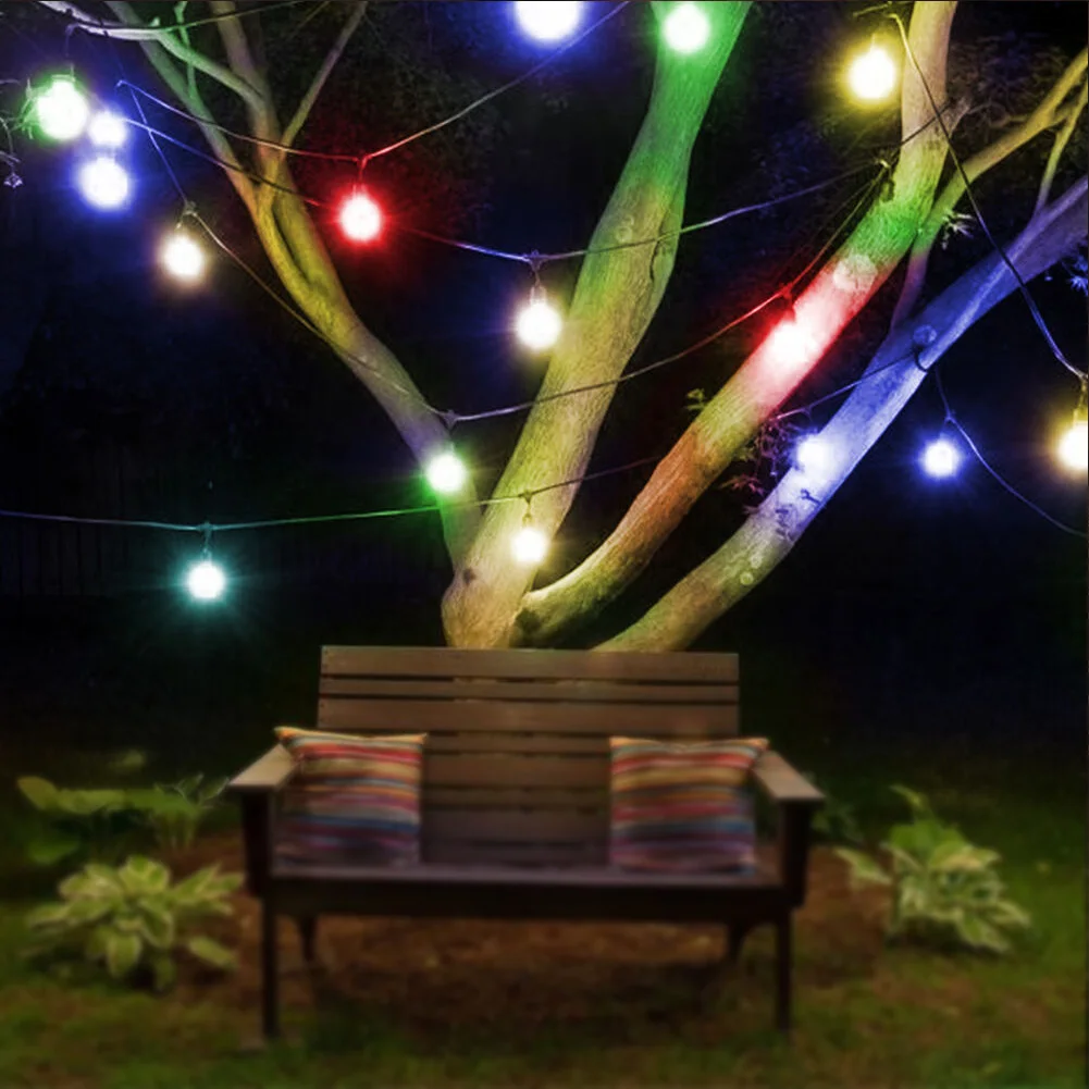 

Garden Fairy Lamps Party Hanging LED Ball Outdoor Decorations Retro Patio Clear Holidays Courtyard Solar Powered String Lights