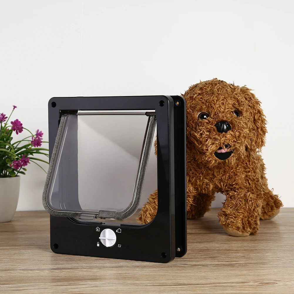 

Safe Cat Flap Door with 4 Way Lock Pet Rotary Door Easy Install Intelligent Control Switch Kitten Small Pet Gate Doors