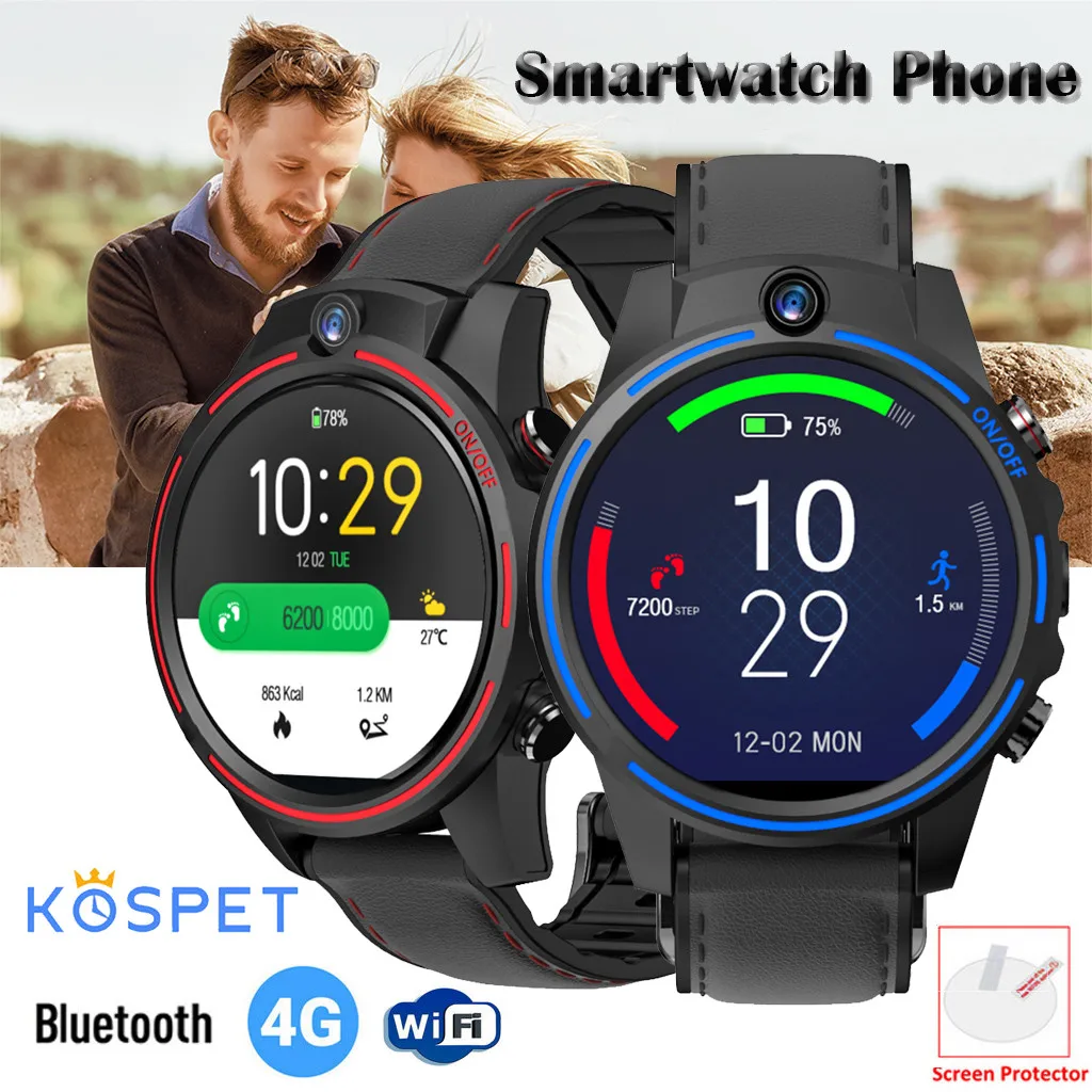  KOSPET VISION 3GB+32GB 1.6” 4G Dual Chip Double 5.0MP 800mAh SmartWatch Phone Heart Rate Blood Pres