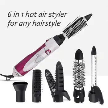 

6 in 1 Professional Curling Iron Hair Styler Hair Waver Styling Tools 220V Electric Hot Hair Curler Straightener Hair Dryer