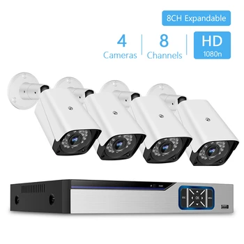 

4CH CCTV System 1080p Outdoor Weatherproof Security Camera DVR Kit Day Night Home Security Vision Camera Video Surveillance Kit