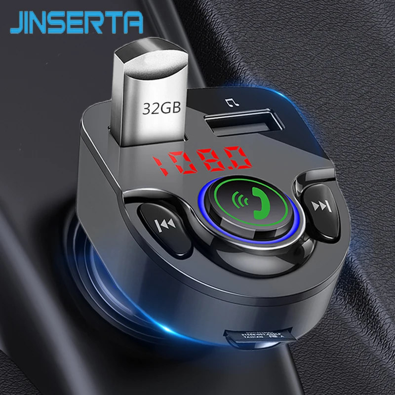 JINSERTA Smart 5,0 чип Bluetooth Автомобильный Mp3 плеер fm-передатчик аудио адаптер Поддержка TF карта U диск Громкая связь