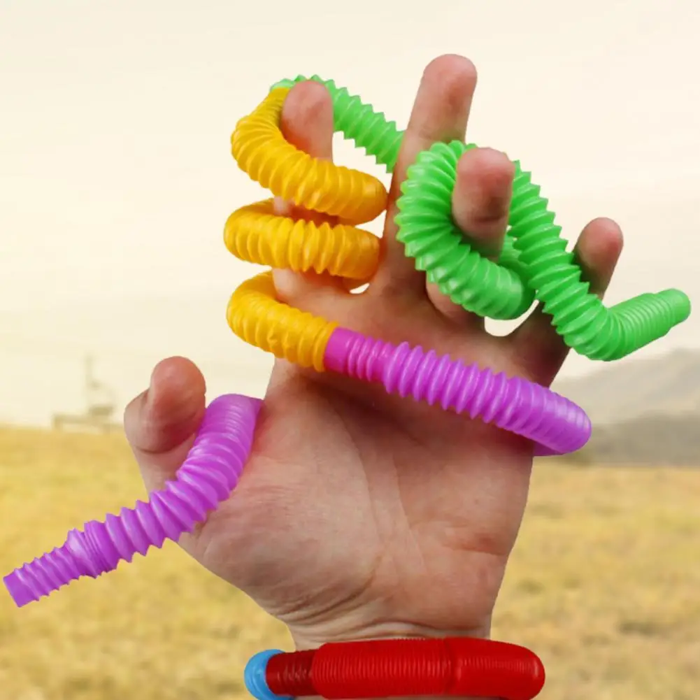 Jouets pour soulager le Stress et l'anxiété, tubes souples et pliables,  multicolores, 5 pièces - AliExpress