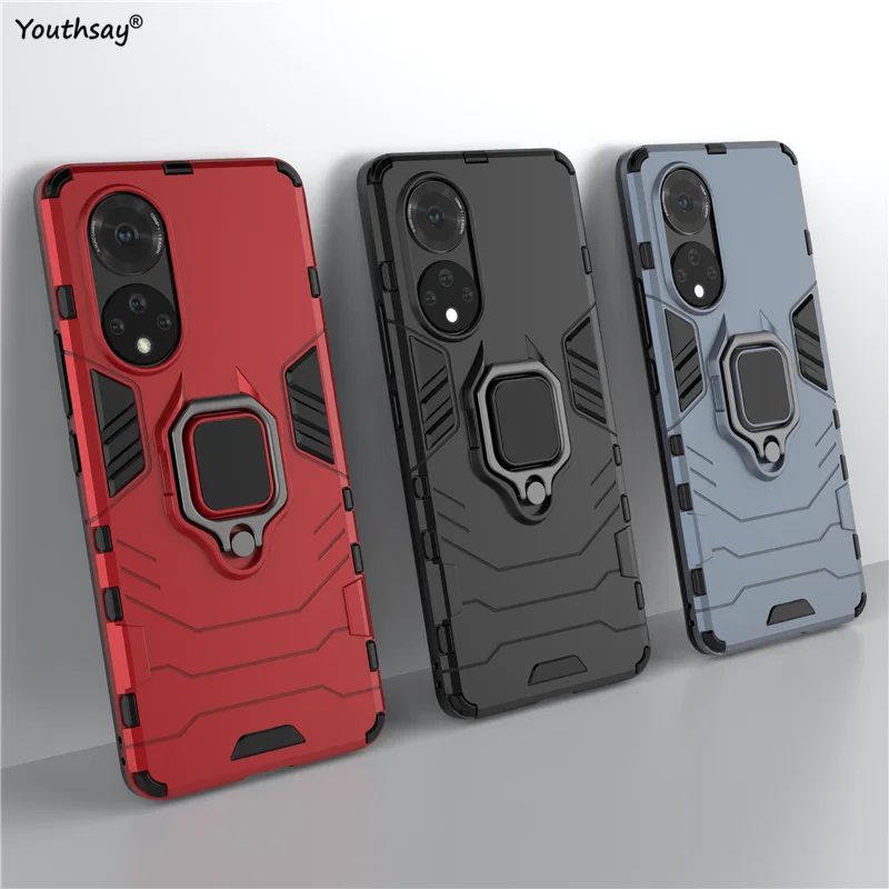 For Huawei Honor 50 Case for Pro Lite 60 Protector Rubber Silicone Armor Finger Ring Cover | Мобильные телефоны и