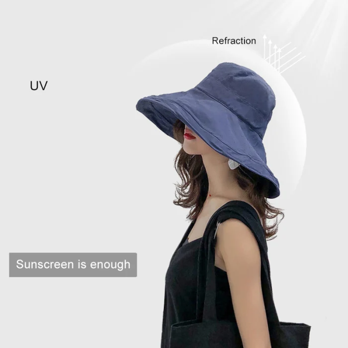 Sunhat женская летняя пляжная шляпа с широкими полями, Солнцезащитная уличная дорожная шляпа, свернутая двухсторонняя Рыбацкая шляпа-OPK