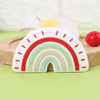 

New Silicone Rainbow Tooth Gel Baby Teether Infant Newborn Chews Pacifier Chain Early Learning Toys L41D