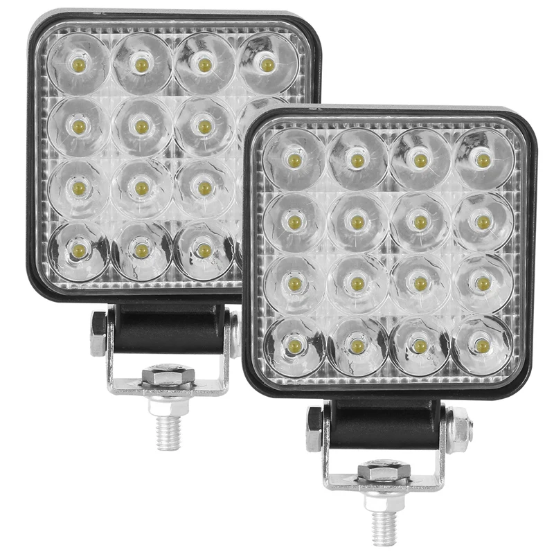 

Led Light Bar,2Pcs 3 Inch 48W Square Work Light Offroad Light Led Fog Light Truck Light Driving Light Boat Lighting for Jeep