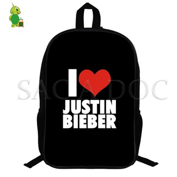 

Famous Star JUSTIN BIEBER Backpack Boys Girl's Backpack Mochila School Bags for Teens 14.5 Inch Kids Customize Travel Backpack