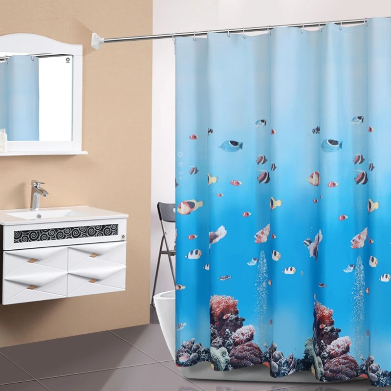 63HA EVA Shower Curtain With Hooks for Bathroom Showers, Stalls, Bathtubs Modern