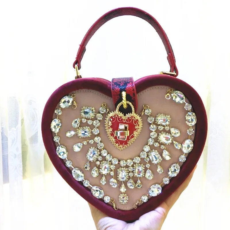 Fashion Designer Luxury Women Diamond Tote Bag Party Bag Mobile Wallet